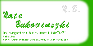mate bukovinszki business card